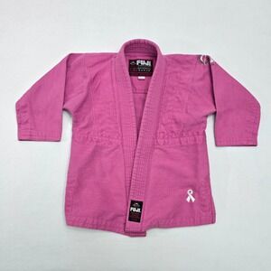 Fuji Pink Martial Arts BJJ Gi Kimono Top Kids WC0 Breast Cancer Awareness Ribbon